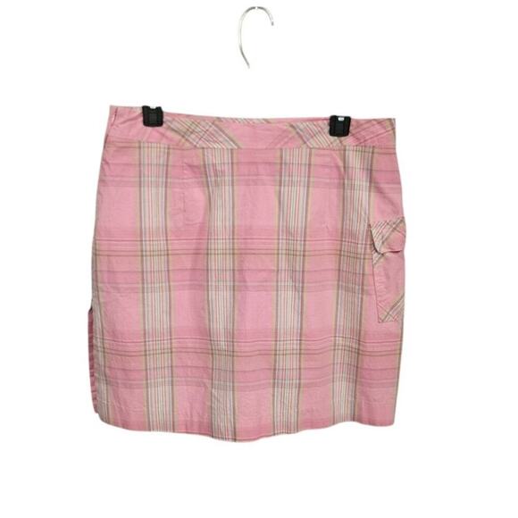 VNTG Y2K Charter Club Bubblegum Pink Plaid Golf Skort Sz 12 Cotton Stretch - Picture 2 of 8